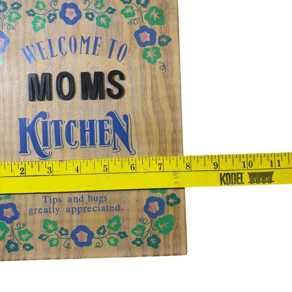 Welcome to‎ Moms Kitchen Wood Sign Wall Decor Rustic Quote Cottagecore